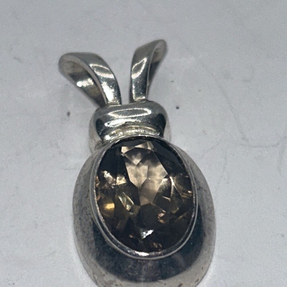Signed OBOMA Sterling Silver smoky topaz, 925